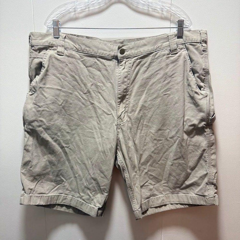 Carhartt Rugged Flex Relaxed Fit Canvas Utility Work Shorts Tan BS3652-M Mens 42